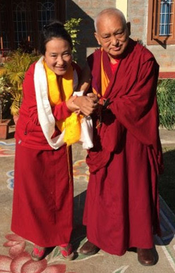 Lama Zopa Rinpoche with Khadro-la